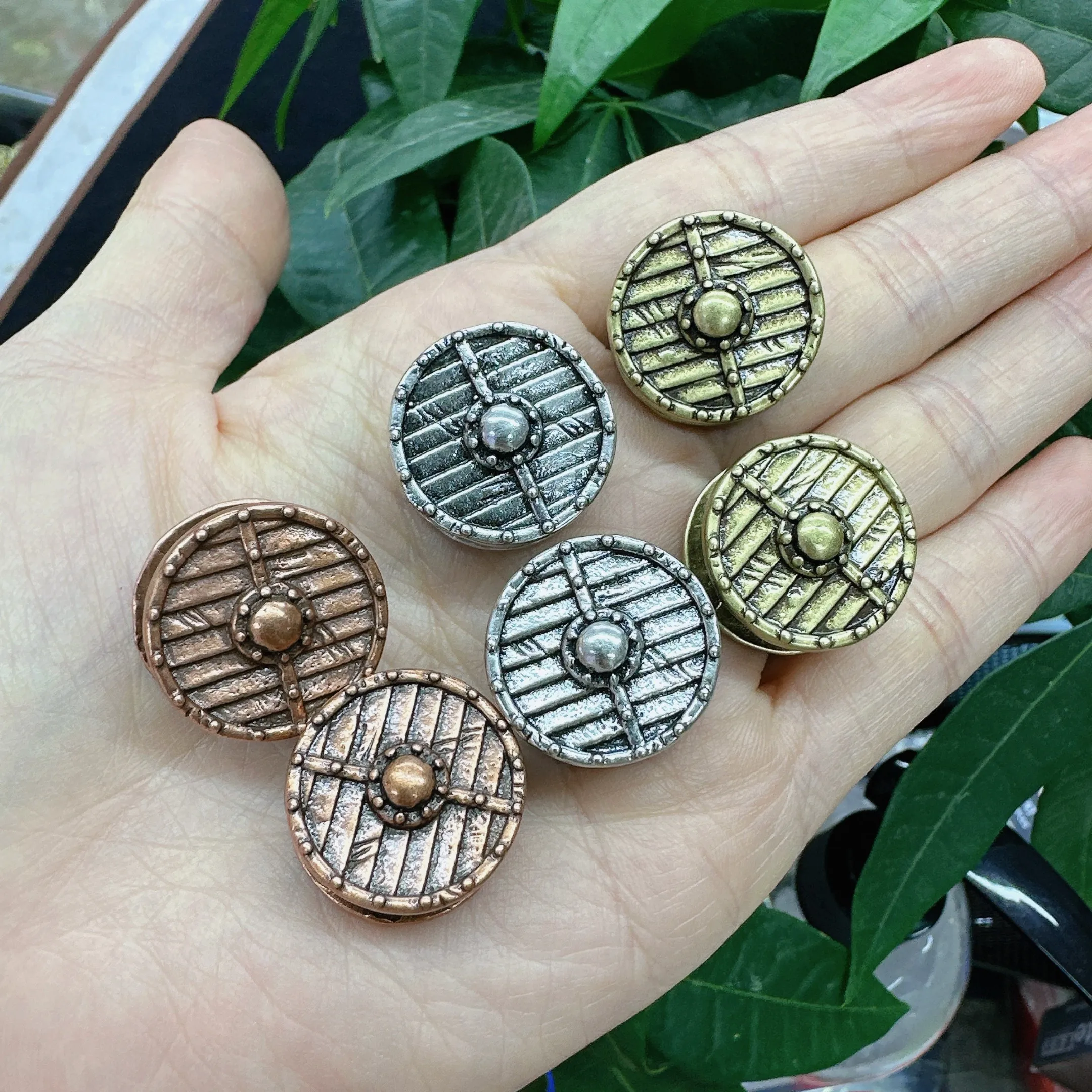 Fashion Lanyard Bead Metal Shield Shape for Original Paracord Survival Bracelet DIY Making