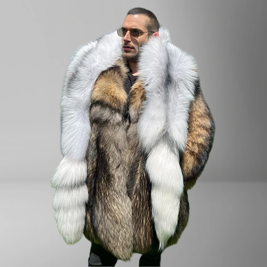 

Winter Genuine Fox Fur Shawl With Tail Fur Shawl For Men Long Natural Fox Fur Scarf High Quality Real Fur Scarf