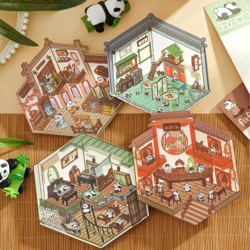3D Miniature Landscape Classic Toys Stickers DIY Funny Decompression Toy for Adults Kids Handmade Play House Scene Decor