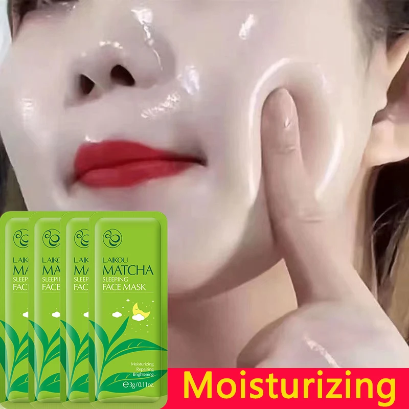 LAIKOU Green Tea Jelly Facial Masks Moisturizing Nourishing Cream Face Skin Care Sleep Mask No-clean Korean Cosmetics 3g*5/20pcs