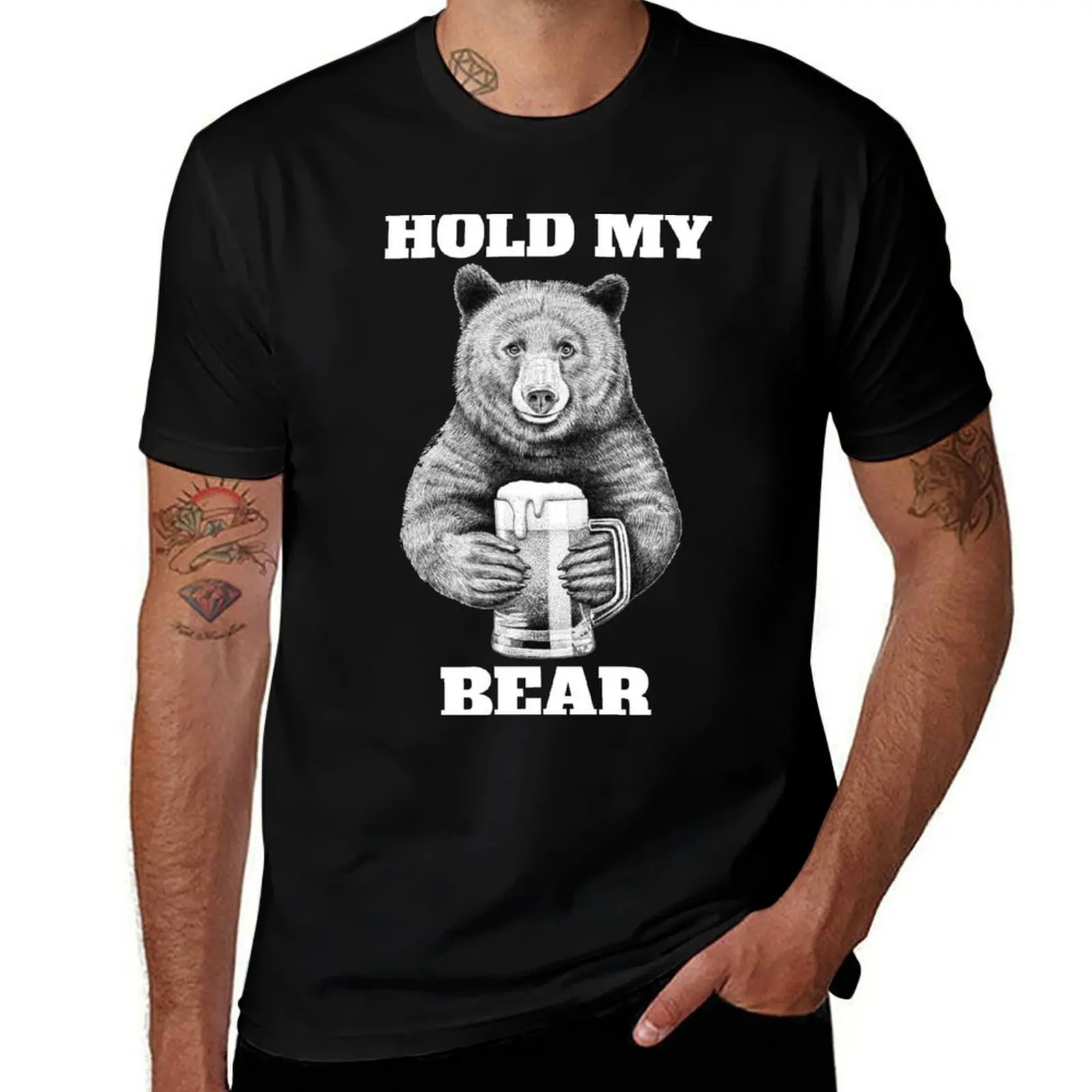 

black my men for Bear cotton t-shirt cotton tshirt T-Shirt package g shirts for t 100% man plain Hold man