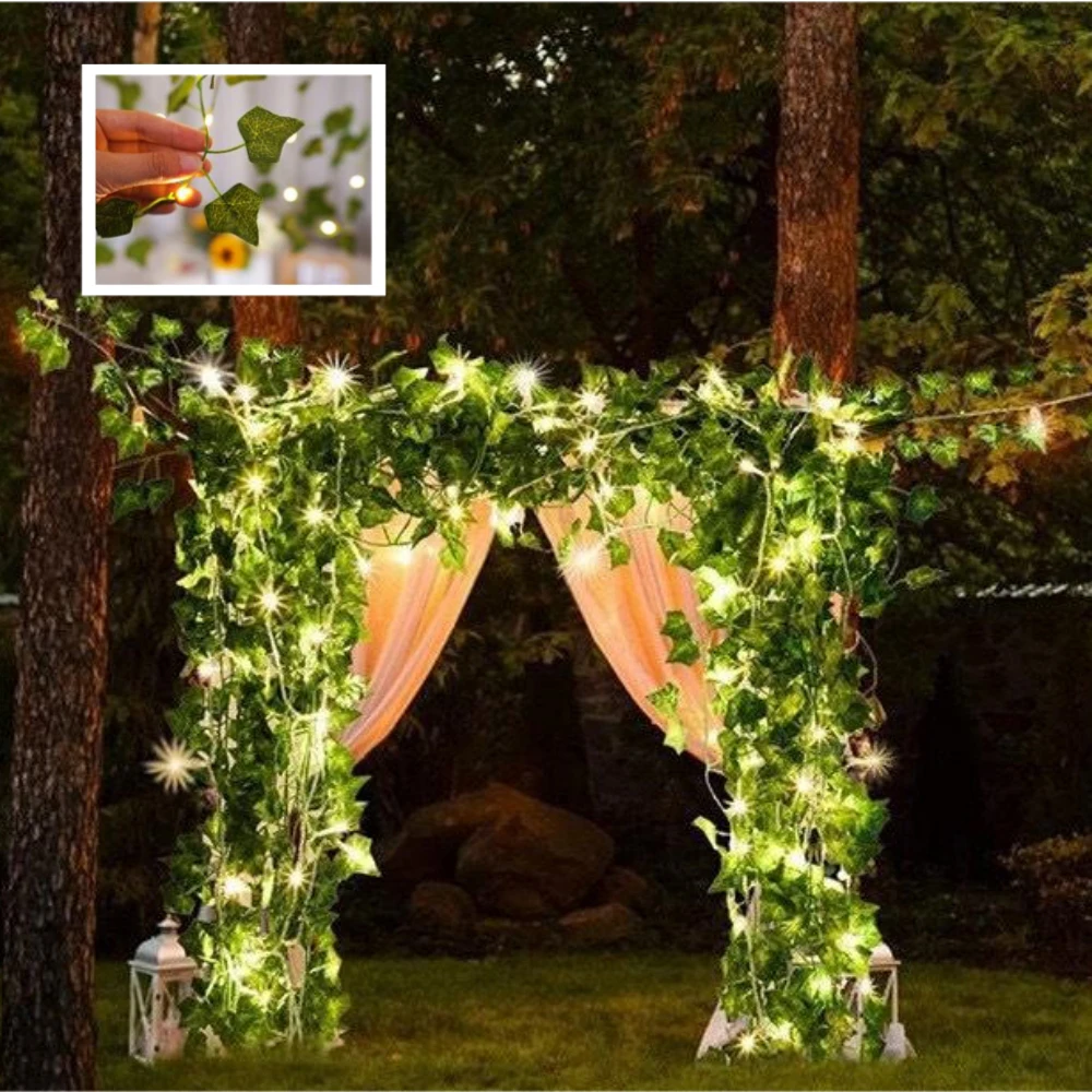 2M 5M 10M Esdoornblad LED Light String 5V USB/Batterij Groen Rode Bladeren Kerst Bruiloft Thuis Feestdecoratie Fairy Light