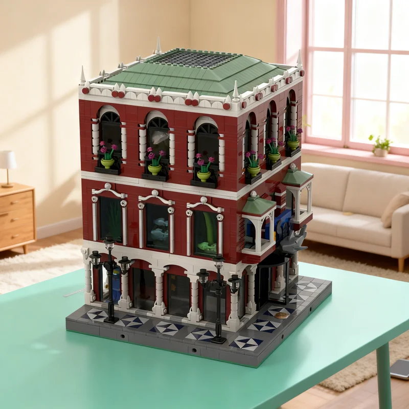 

3586 деталей MOC ISea Aquarium Dive Center Palace: Модульная модель городской улицы, строительные блоки, креативный подарок, декор для витрин, премиум-класс