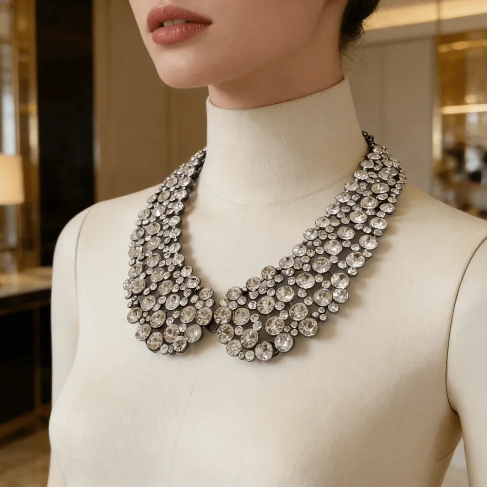 

Bohemian Style Large Collar Crystal Rhinestone Womens Retro Fashion Necklace