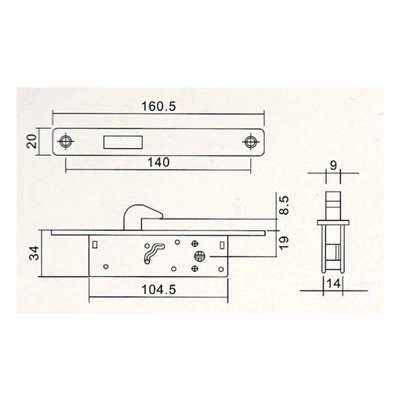 1Set Schiebetür Haken Schloss Aluminium Fenster Schloss Anti-Diebstahl Sicherheit Holz Tür Boden Schloss Holz Türschloss