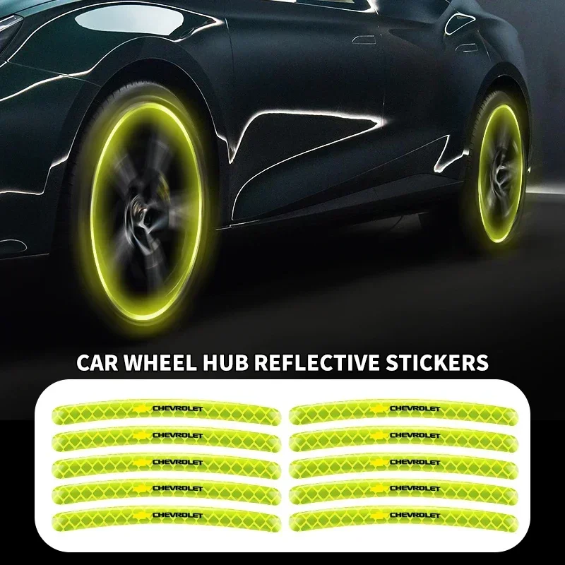 

Car Bike Motorcycle Wheel Hub Reflective Stickers For Chevrolet Trax Cruze Malibu Camaro Cavalier Equinox Orlando Accessories