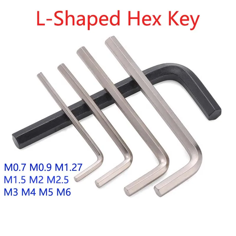 5Pcs Hexagon L-Shaped Hex KeyTool Kit Accessoriesfor Home DIY Bike Repair Hand Tool M0.7 M0.9 M1.27 M1.5 M2 M2.5 M3 M4 M5 M6