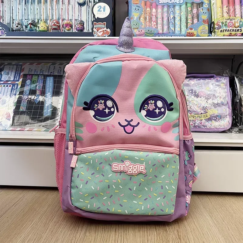 Genuino australiano Smiggle rosa a punta borsa per libri per gatti cancelleria per studenti scatola per matite borsa per il pranzo zaino a strati divisi regalo per studenti