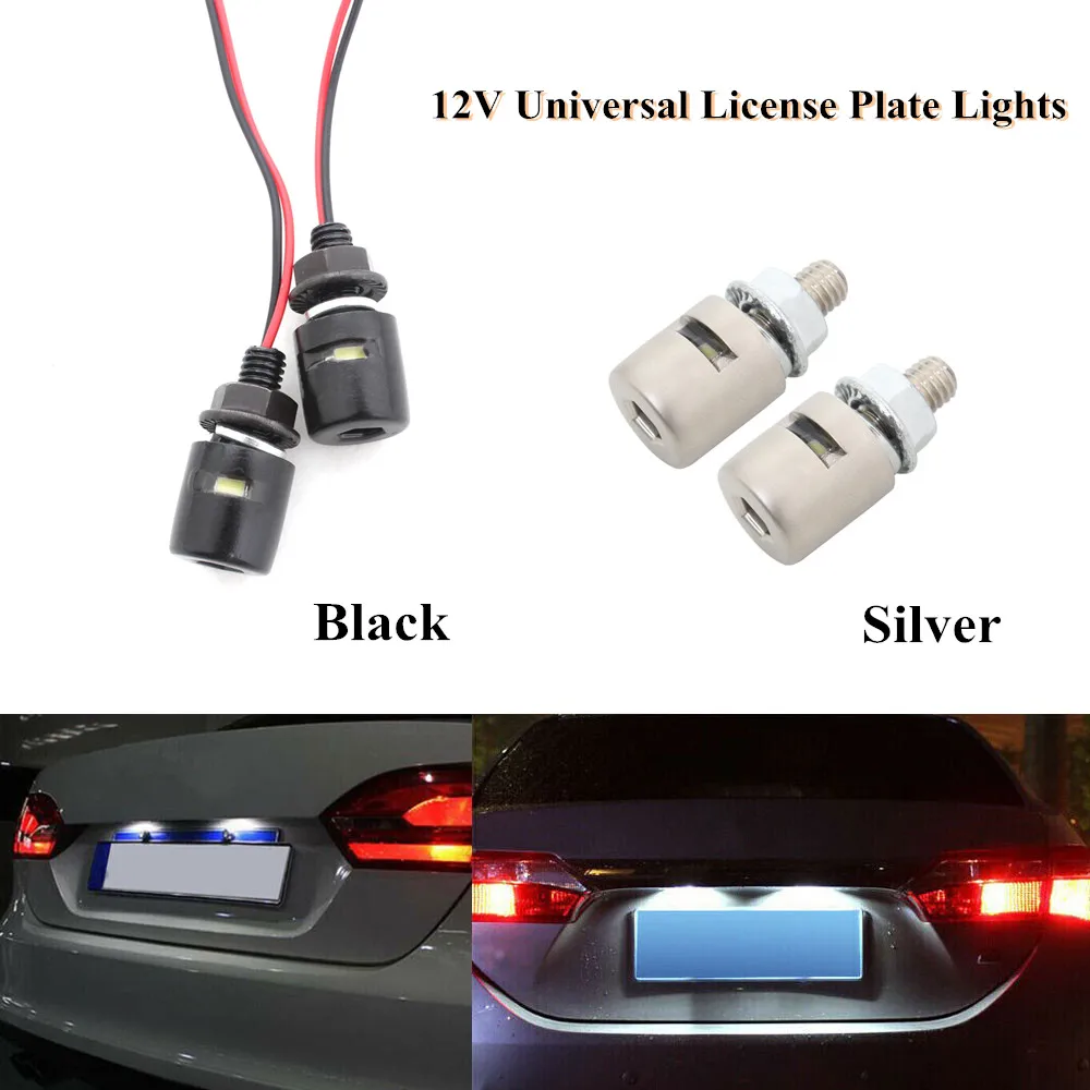 Universal Car Motorcycle Bike Number License Plate Lights 12V LED 5630 SMD Auto Tail Front Screw Bolt Bulbs Lamps Light Source