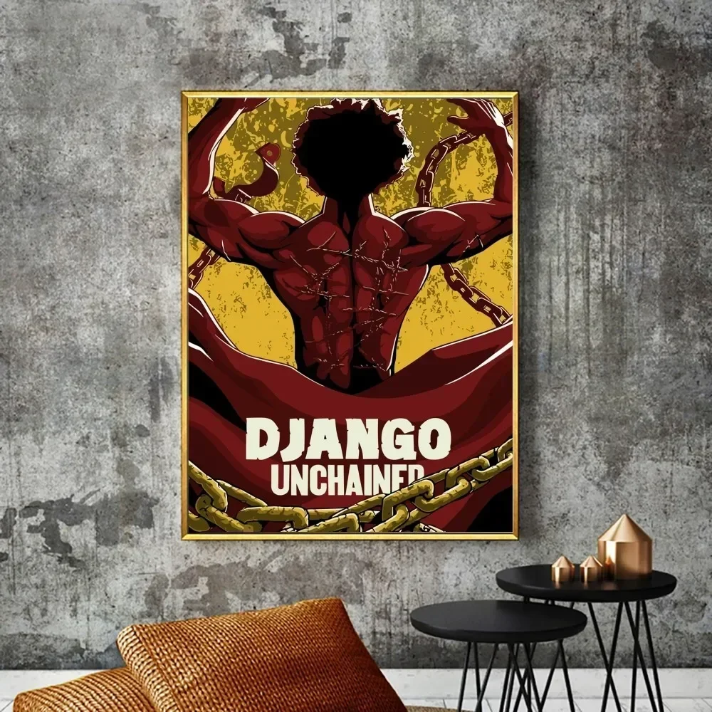 Django غير مقيد الكلاسيكية الرجعية الفيلم المشارك المشارك يطبع غرفة نوم مكتب غرفة المعيشة الفن طلاء جدران المنزل لاصقة تزيين