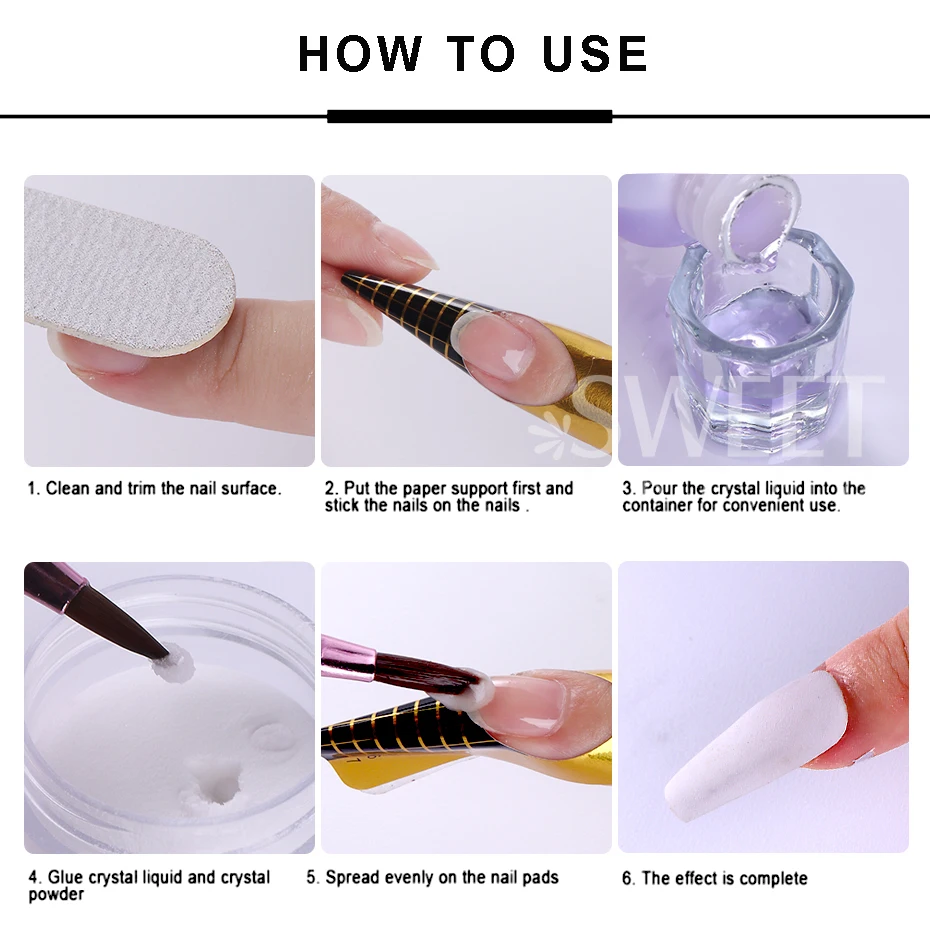 1/3pcs 20g polvere per unghie acrilica trasparente rosa bianco intaglio polimero di cristallo unghie arte estensione manicure strumenti per intaglio forniture per unghie