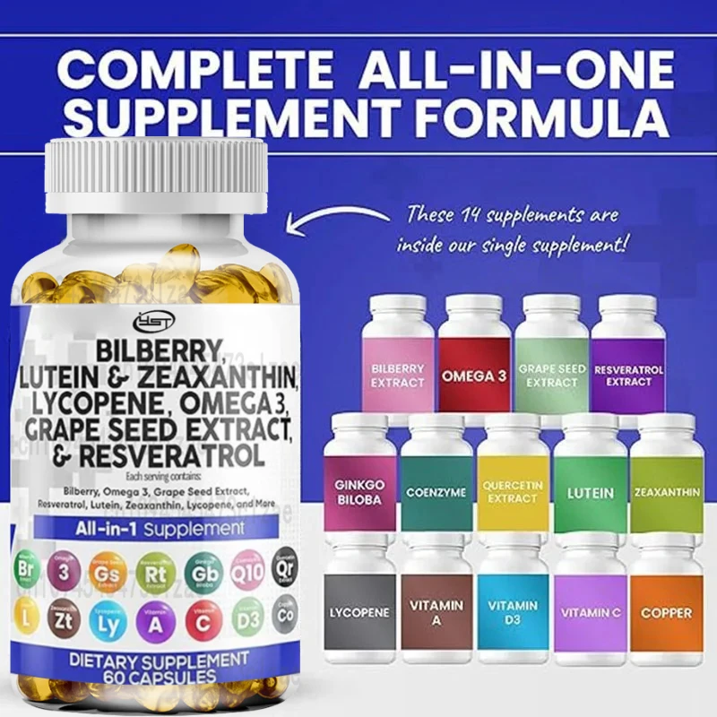 

Eye Health Vitamins Containing Cranberry Lutein, Zeaxanthin, Lycopene, Resveratrol, Grape Seed Extract, Omega, Astaxanthin