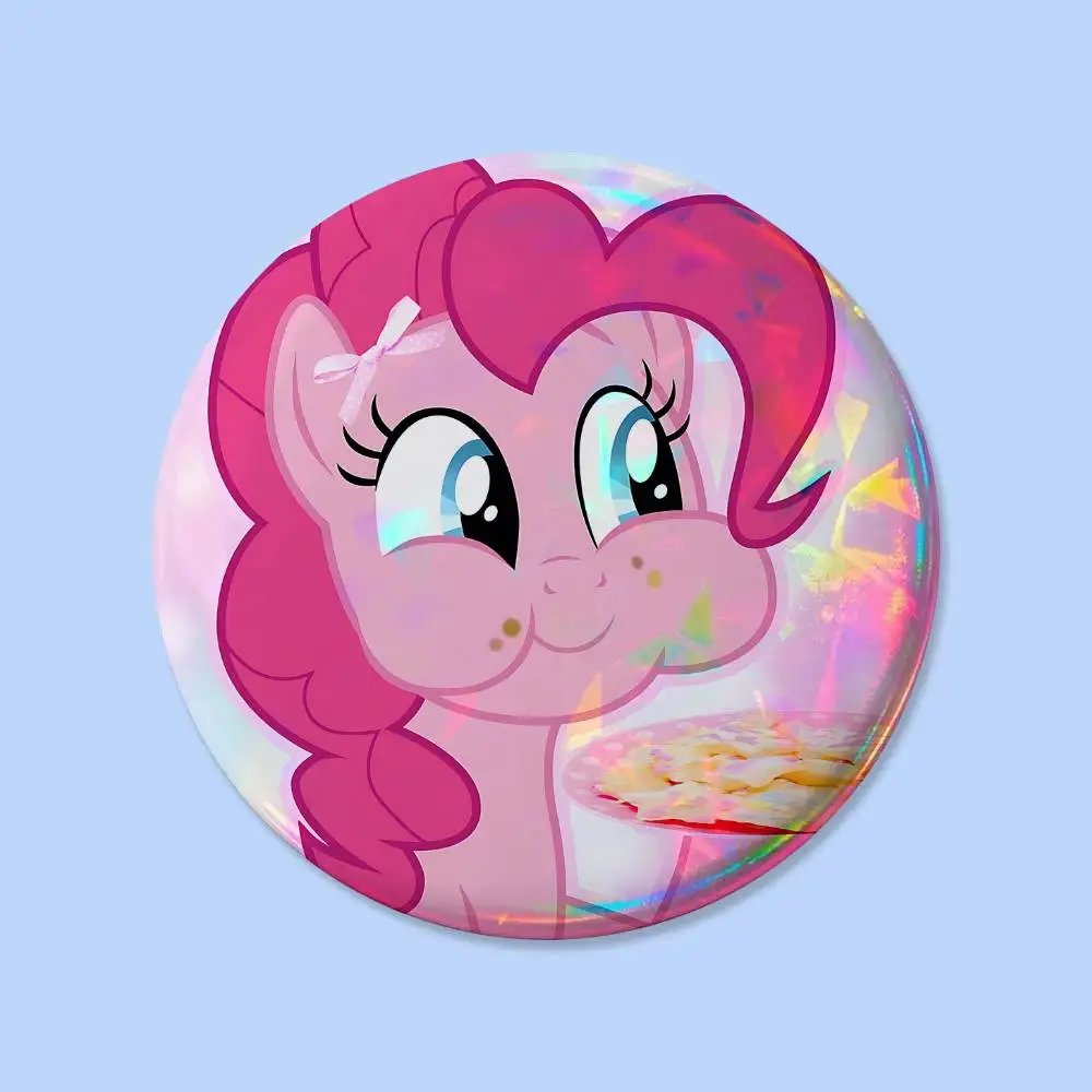 P-Pinkie P-PieS Niedliche Abzeichen 25 32 44 58 75 mm Runde Cosplay-Pins Taschendekoration Fans Sammlerstücke Freunde Geschenke Brosche Souvenir – Detail 5