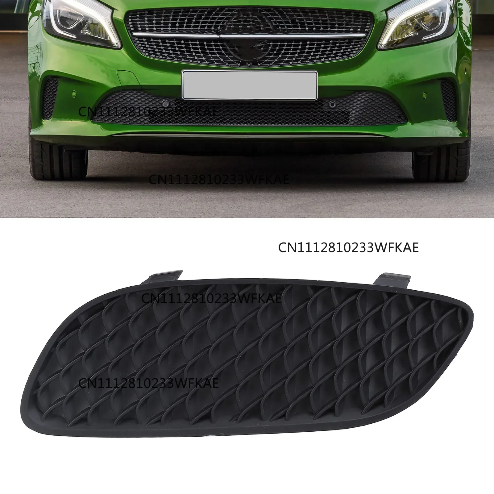 1Pc Car Front Bumper Grille Cover Stylish Look Insert Grille Bezel Cover for Mercedes-Benz A-Class W176 2016-2018