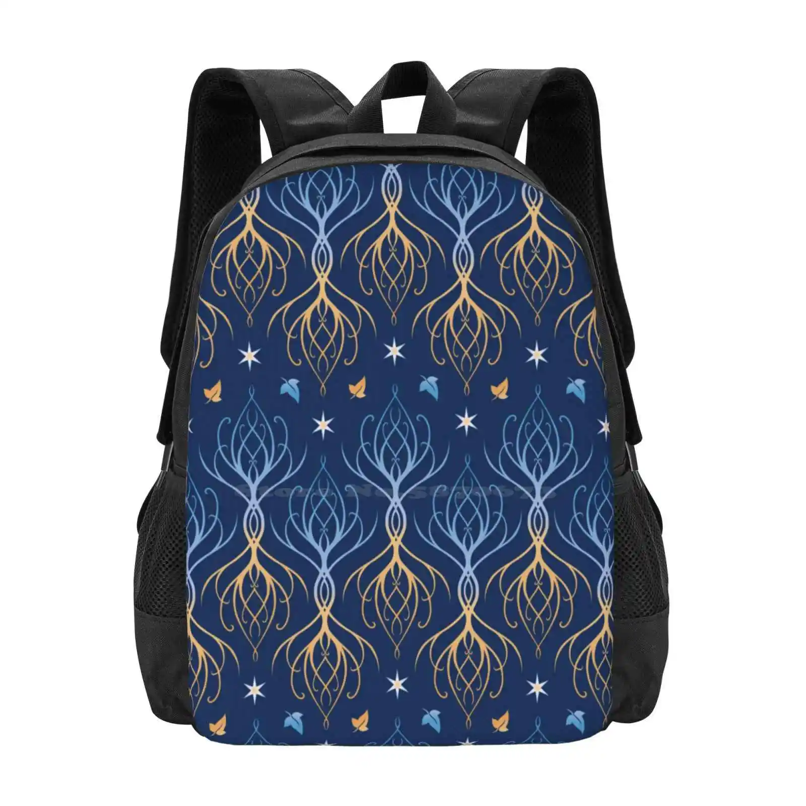 Elven Trees Royal Blue Hot Sale Schoolbag Backpack Fashion Bags Elves Elven Tolkien Silmarillion Fantasy