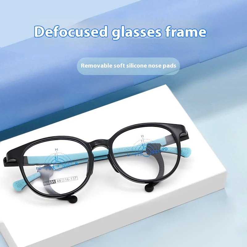 48-16-137 TR+silicone Kids 0 Degree Lens Glasses Frame for Defocus Specific Eyeglass Frame With High Pupil Distance Scale