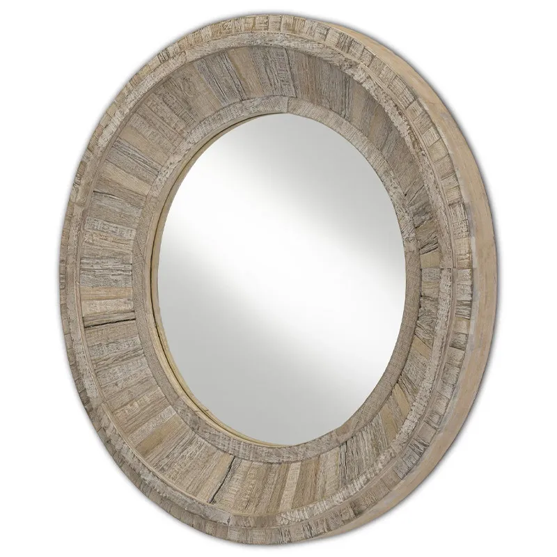 Retro solid wood simple bathroom mirror, wall decoration enigma mirror