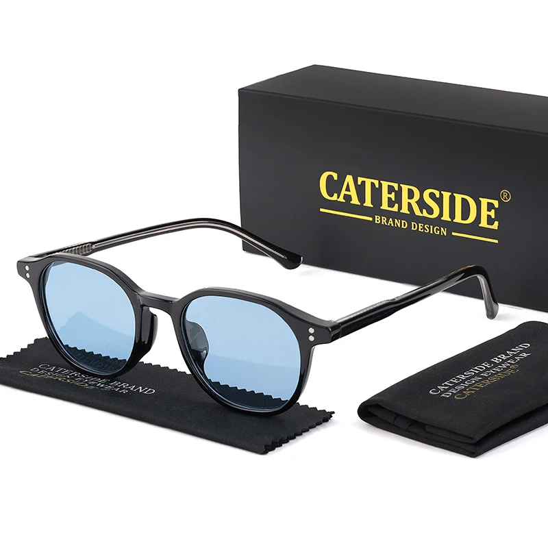 

CATERSIDE Retro TR90 Polarized Sunglasses for Men Women Small Round Frame Sun Glasses Vintage Lightweight Eyewear Driving Travel