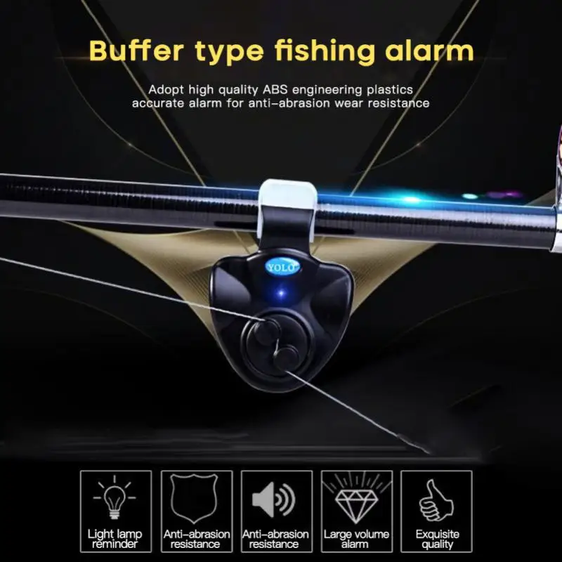 Fishing Alarm Fish Bite Alarm Loud Sound Bell Clip On Fishing Rod Fishing Electronic LED Light Fishing Tackle Tools Accessories