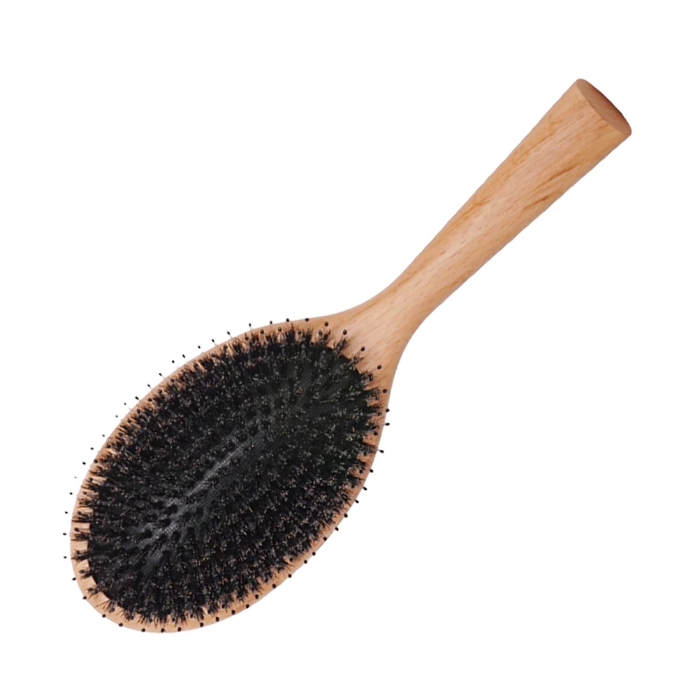 

Comb Rubber Skin Straightening Massage Combs Female Hairbrush Wooden Detangling Practical Design Non Slip H Long