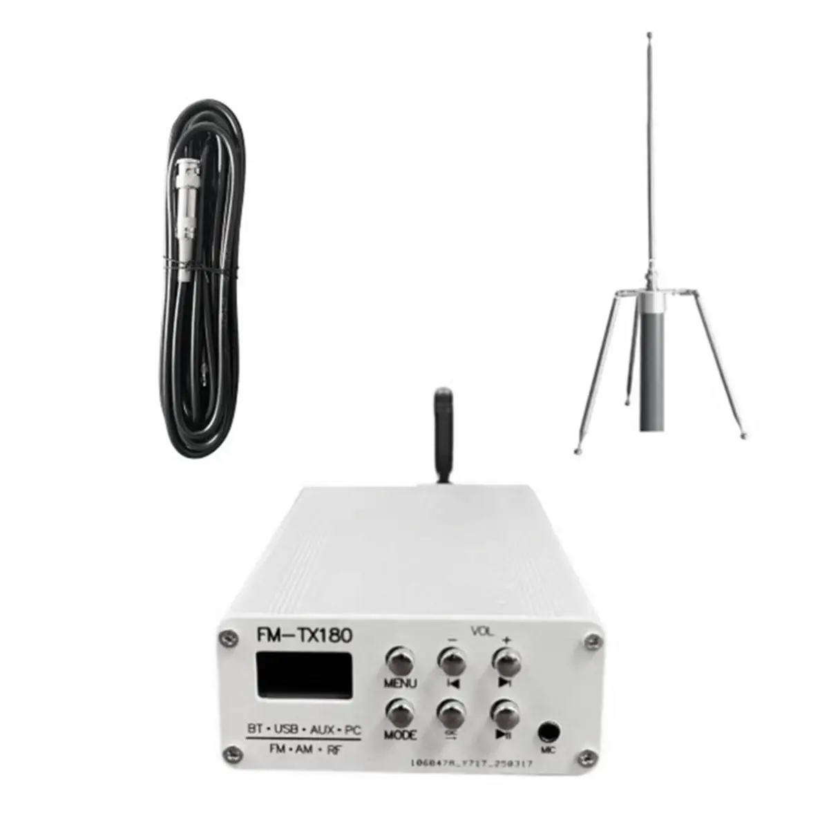 FM-TX180 Bluetooth Stereo FM Radio Transmitter 2000M FM Transmitter Support AM FM Bluetooth Wireless 76-108MHz