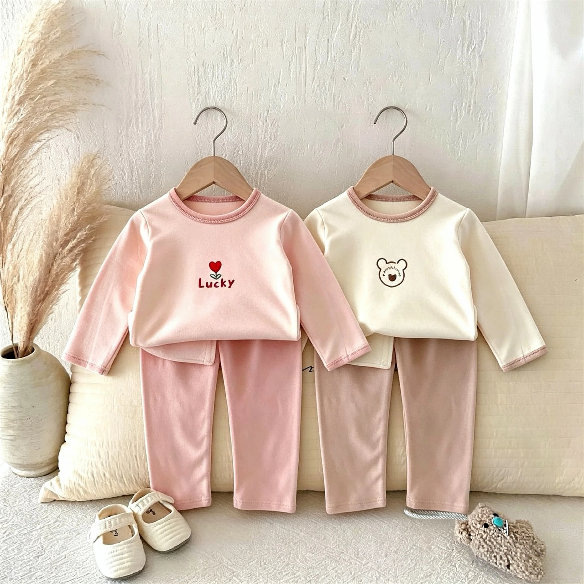 Toddler Costume Outfits Home Clothes Autumn Casual Long Sleeve Suit Children's Tops Pants Simple Underwear Suit Pajamas Set