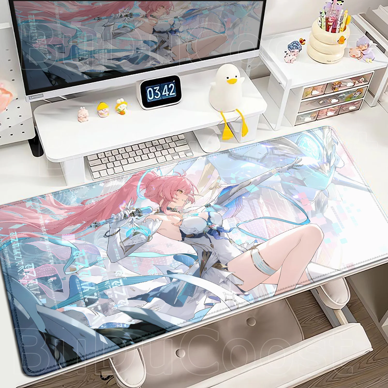 Anime Girl Wuthering Waves Gamer Mouse Pad Aemeath Desk Mat Office PC Accessories Keyboard Gaming Mats with Mousepad