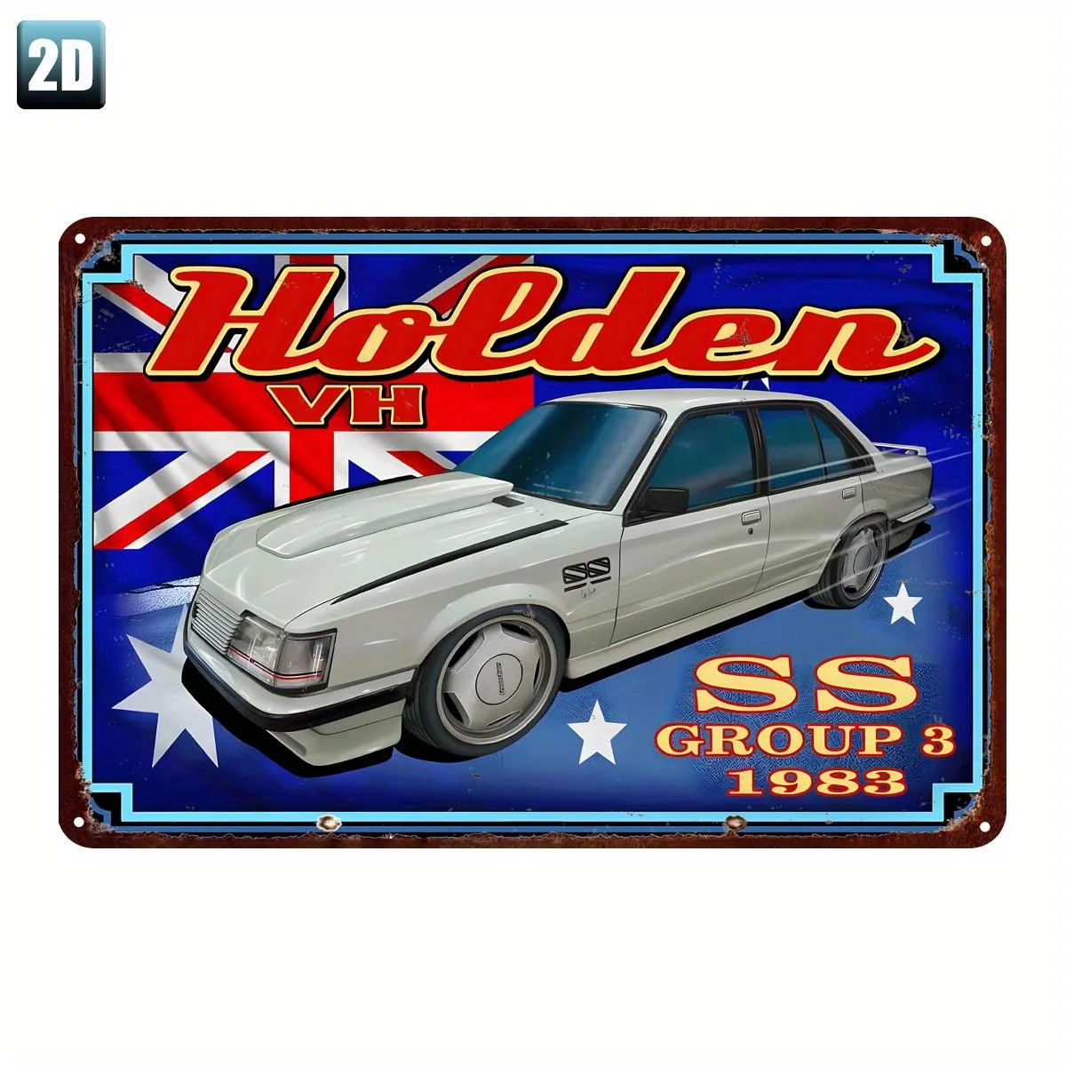 Vintage SS Group 3 1983 Australian Muscle Car Metal Tin Sign - Retro Iron Wall Art  (20x30cm) for Garage, Bar, Man C