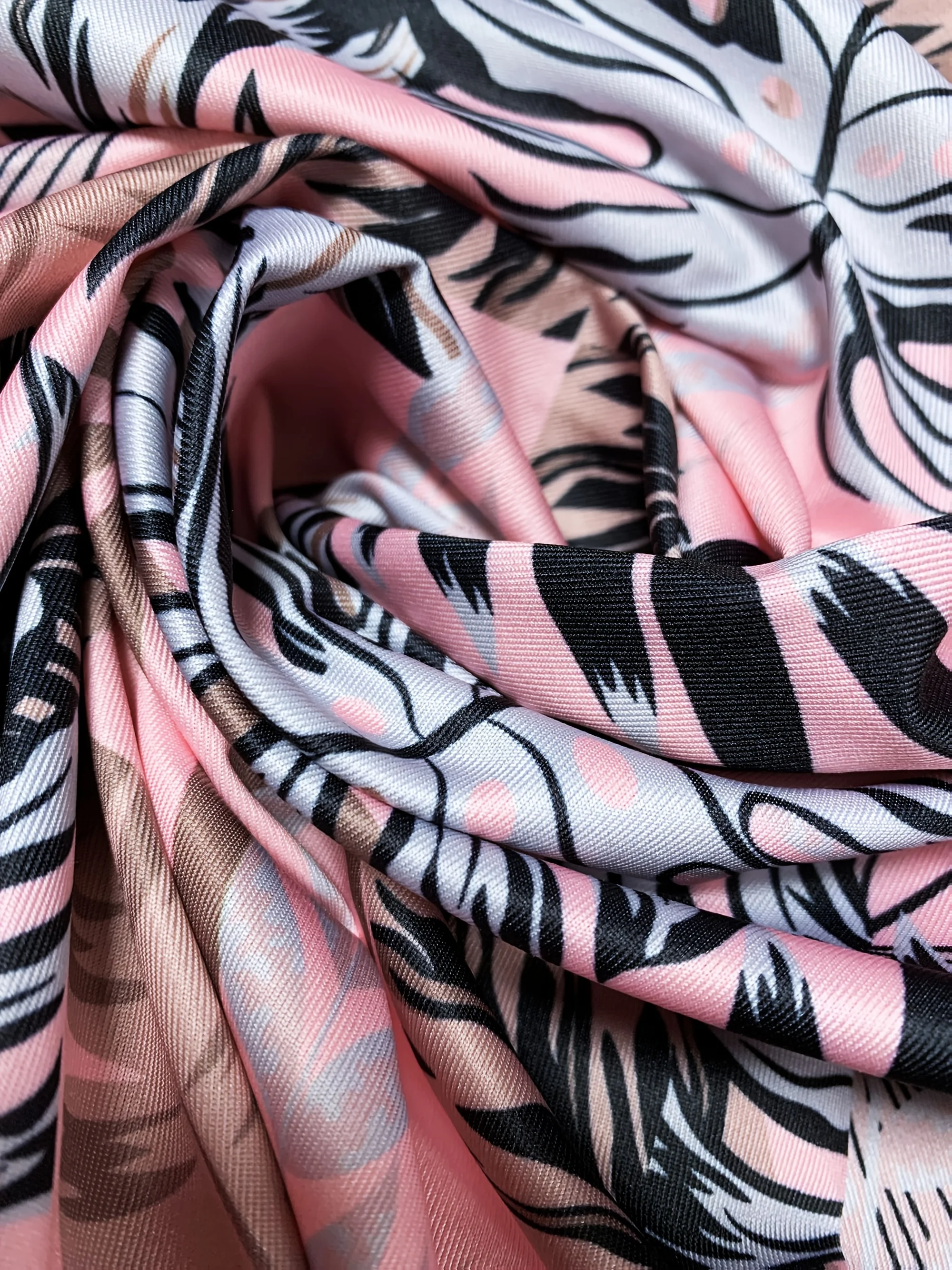 レディース ラウンドネック トロピカル プリント ノースリーブ ドレス