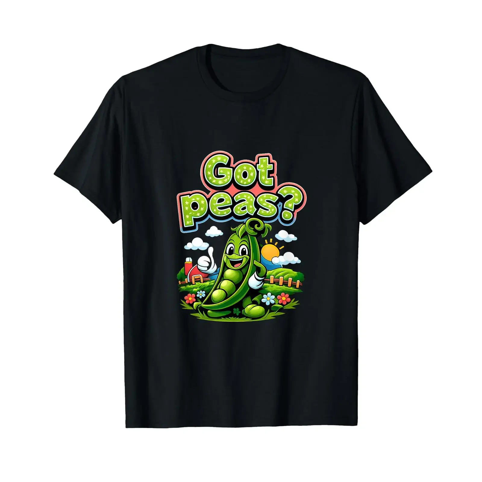 Got peas Country Farm Pun Cartoon Pea Pod Thumbs Up T Shirt vintage Washed Soft fashion streetwear Versatile Casual Unisex