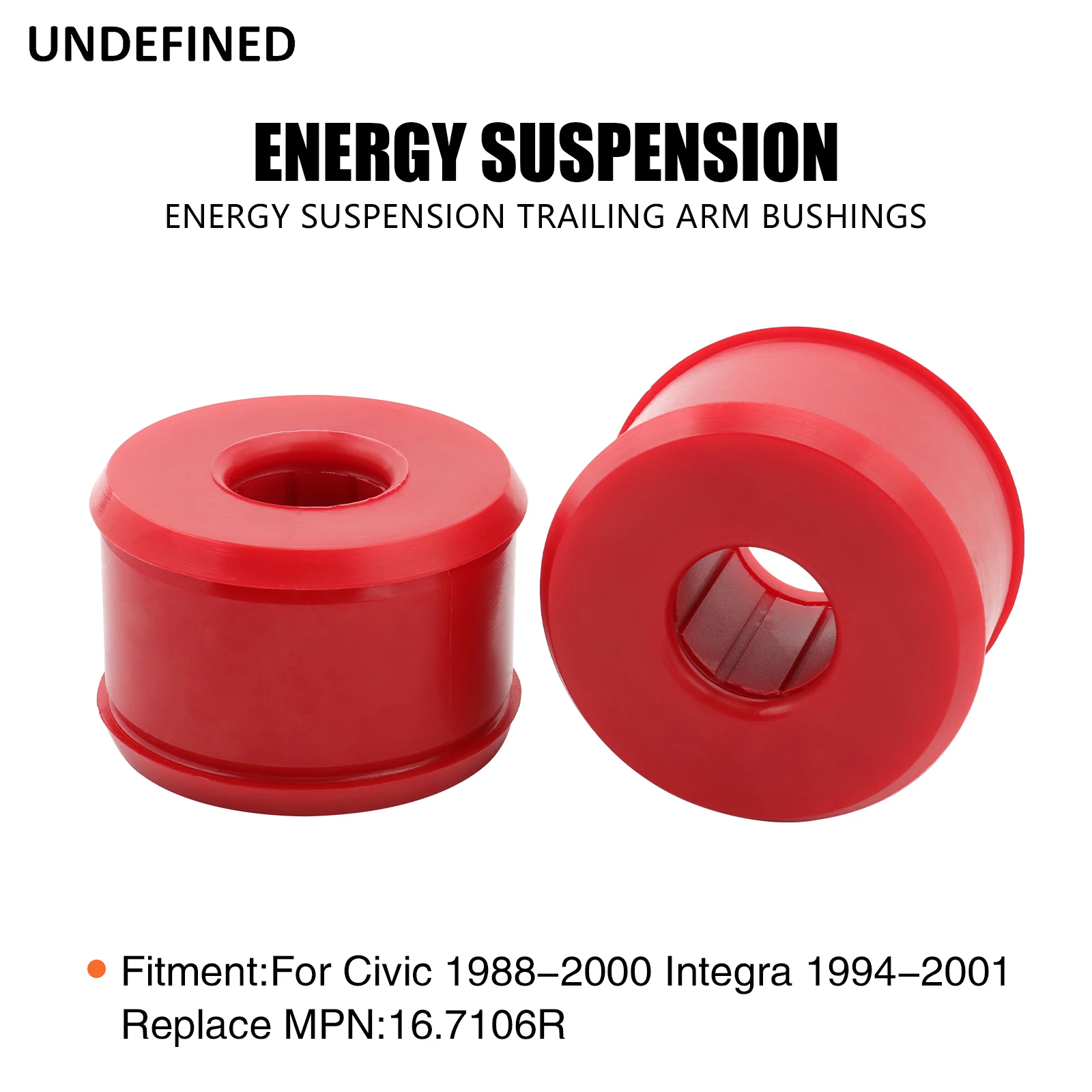 Red Rubber 16.7106R Rear Energy Suspension Trailing Arm Bushings For Honda Civic 1988-2000 For Integra 1994-2001