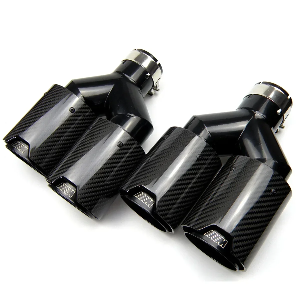 1Pieces Dual Carbon Fiber Universal M Performance Exhaust Pipe End Muffler Tips for BMW 5 Series F10 X3F25 X4 F26 X5 F15 X6 F16