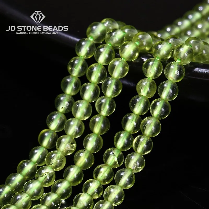 2 3 4mm Natural Green Peridot Round Beads Small Section Loose Spacer Bead For Jewelry Making DIY Bracelet Necklace Accessory