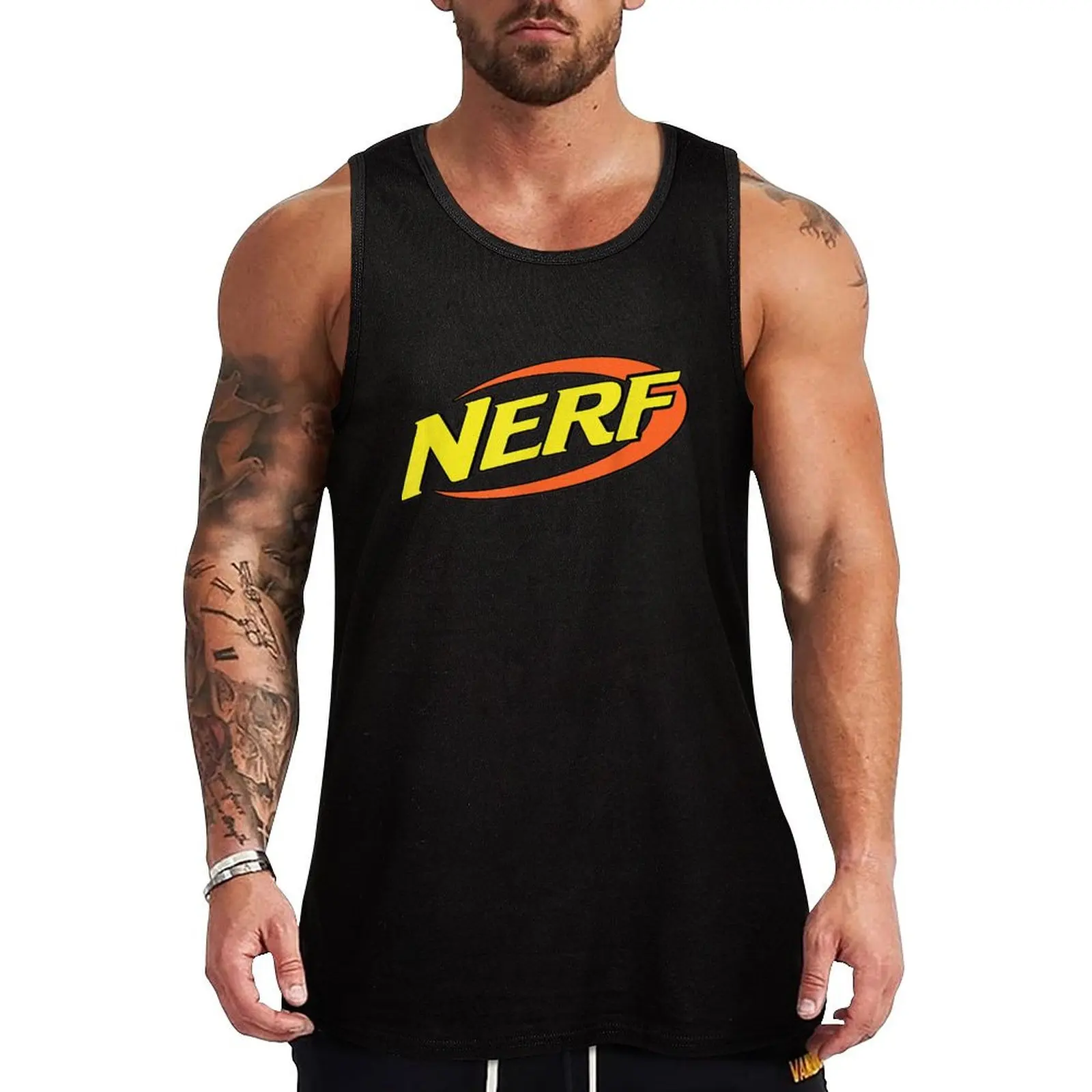 Nerf Classic Logo For Fans Tank Top Sleeveless Sports Tank Top Gym Training Moisture Wicking