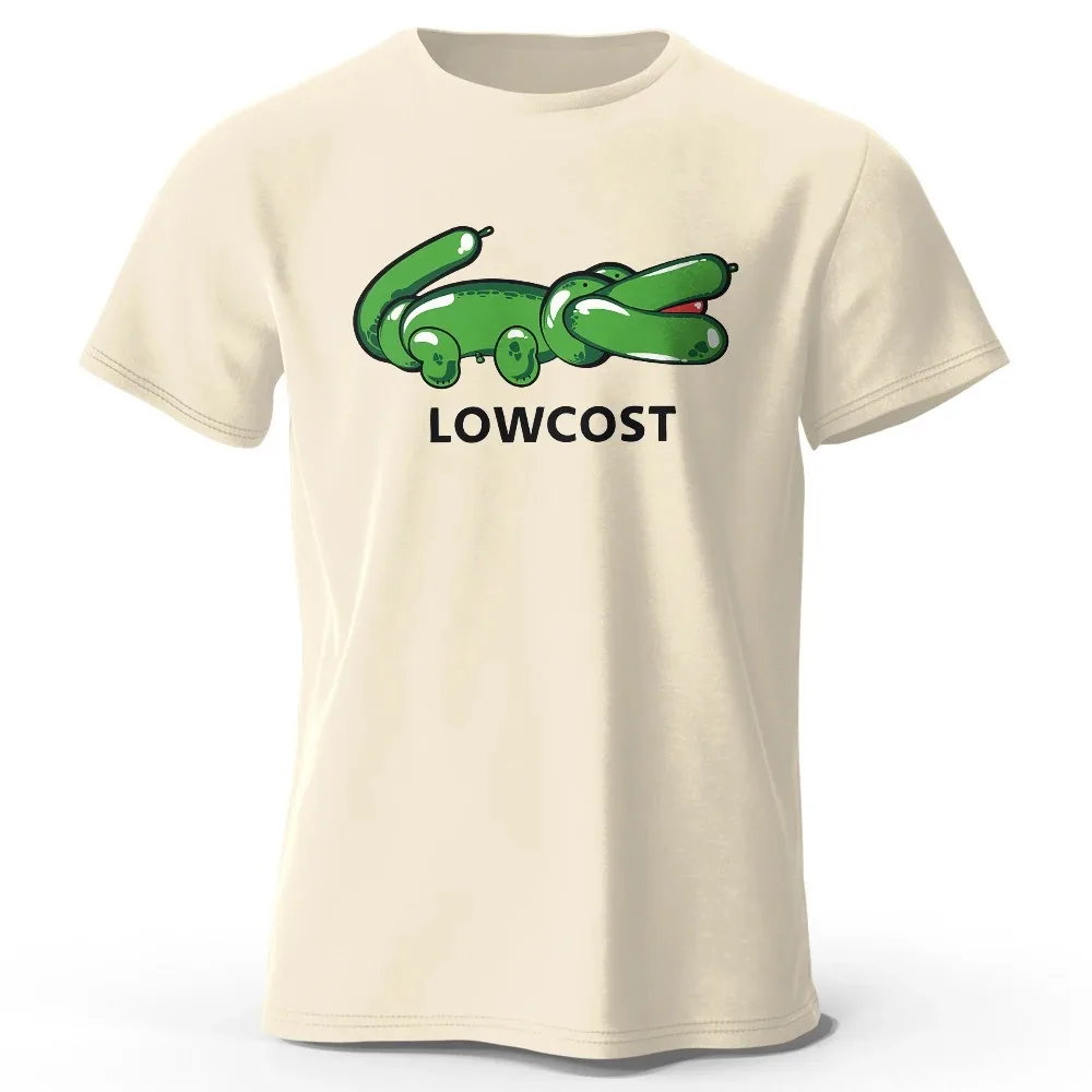 Green Crocodile Print T-shirt Lowcost Crocodile Funny Graphic Men\'s Short Sleeve Oversized Tee Shirt Men Woman Clothing Summer