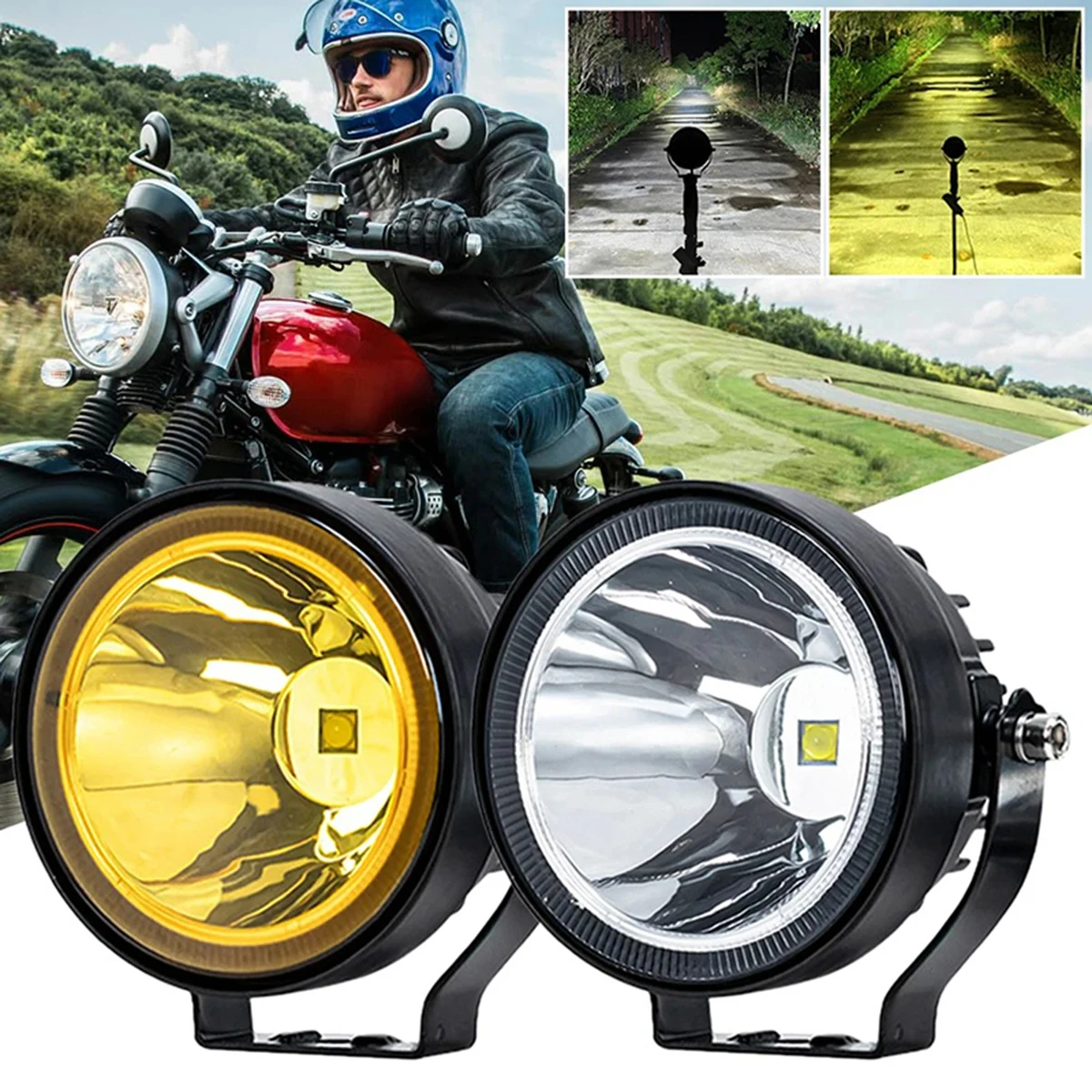 12V-80V Motorcycle Spotlights 3.5Inch Car LED Work Round Spot Light Waterproof Driving Light Offroad Fog Lamp Car Accessories