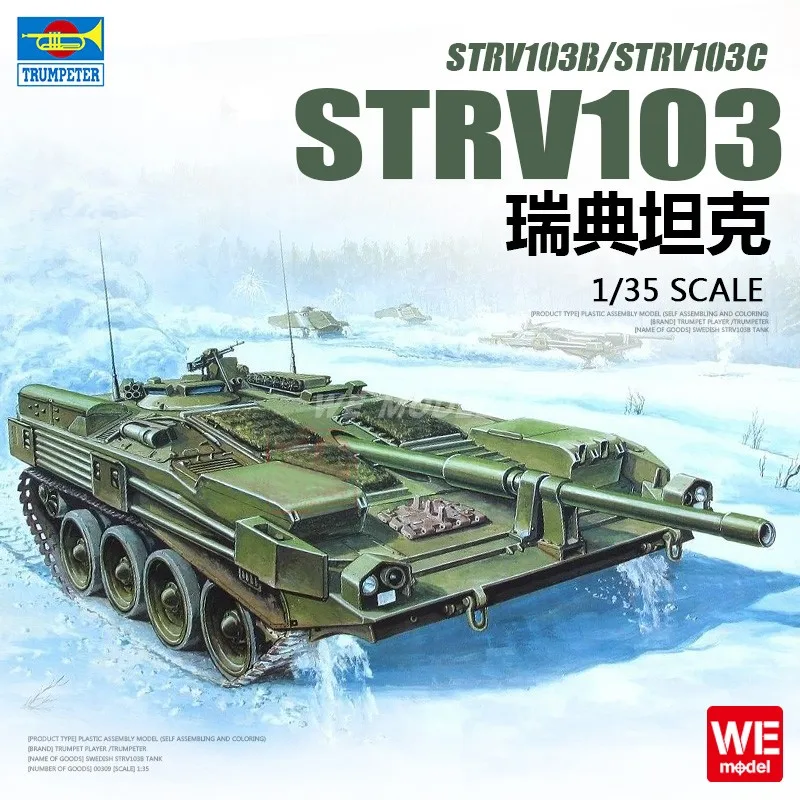 Trumpeter 1/35 Tank Tempur Utama Swedia Strv103B Model Rakitan Plastik Kendaraan Terkenal Di Dunia