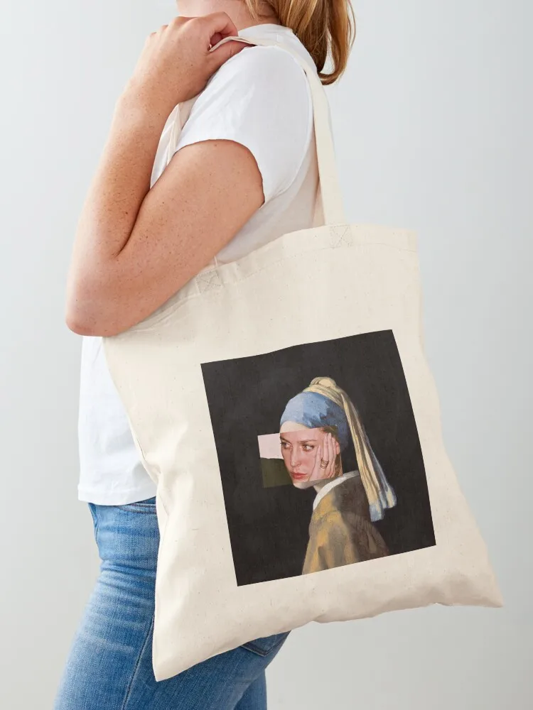 gillian anderson x pearl earring Tote Bag Portable shopping bag shopping cart bags Women's bags Canvas Tote Bag