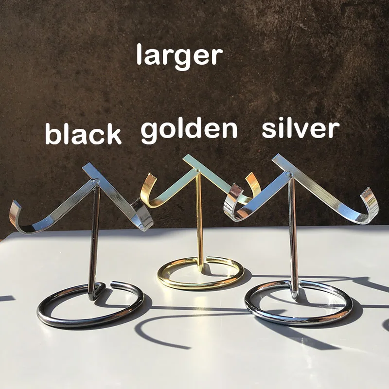 3pcs Metal Crystal Heart Display Base Silver Golden Black Copper Color Hearts Stand Holder For Tabletop Office Home Decoration