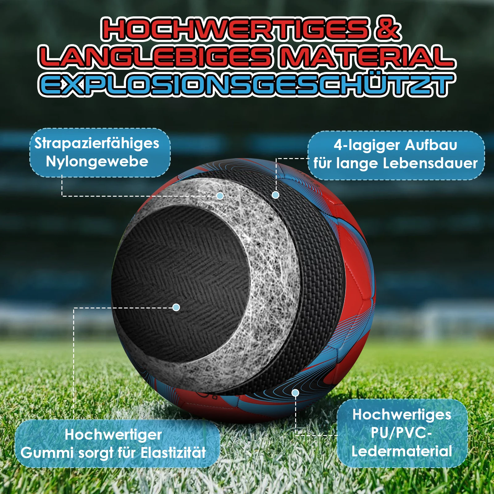 معيار الرسمي الحجم 5 PVC كرة القدم المهنية عالية الجودة آلة الخياطة في الهواء الطلق مباراة رياضية كرات تدريب كرة القدم