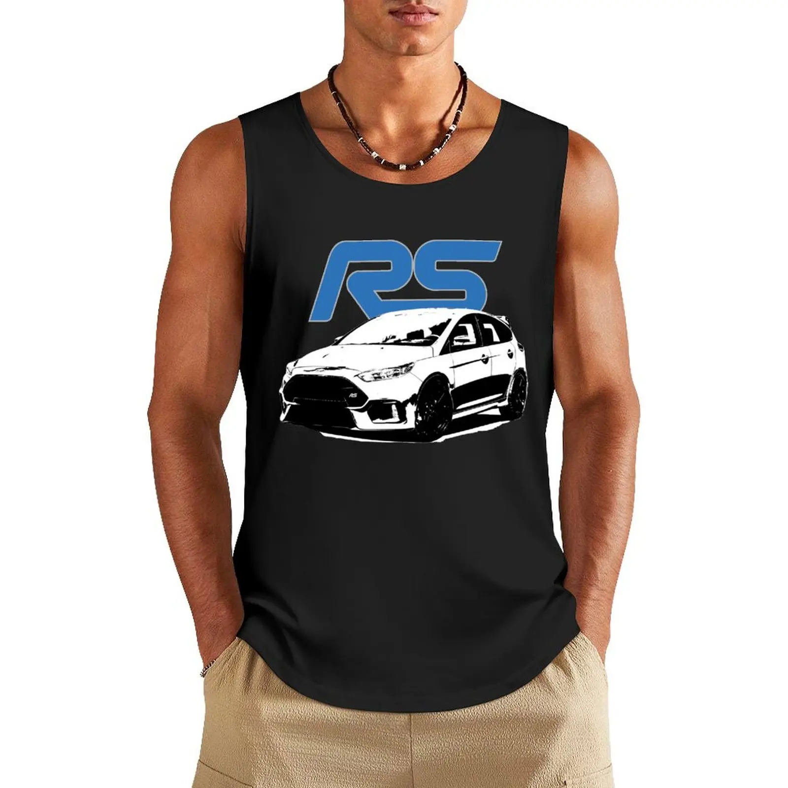 

Focus RS - Wear your Passion - Blue Logo Variant Tank Top men gym mens gym clothes singlets for men