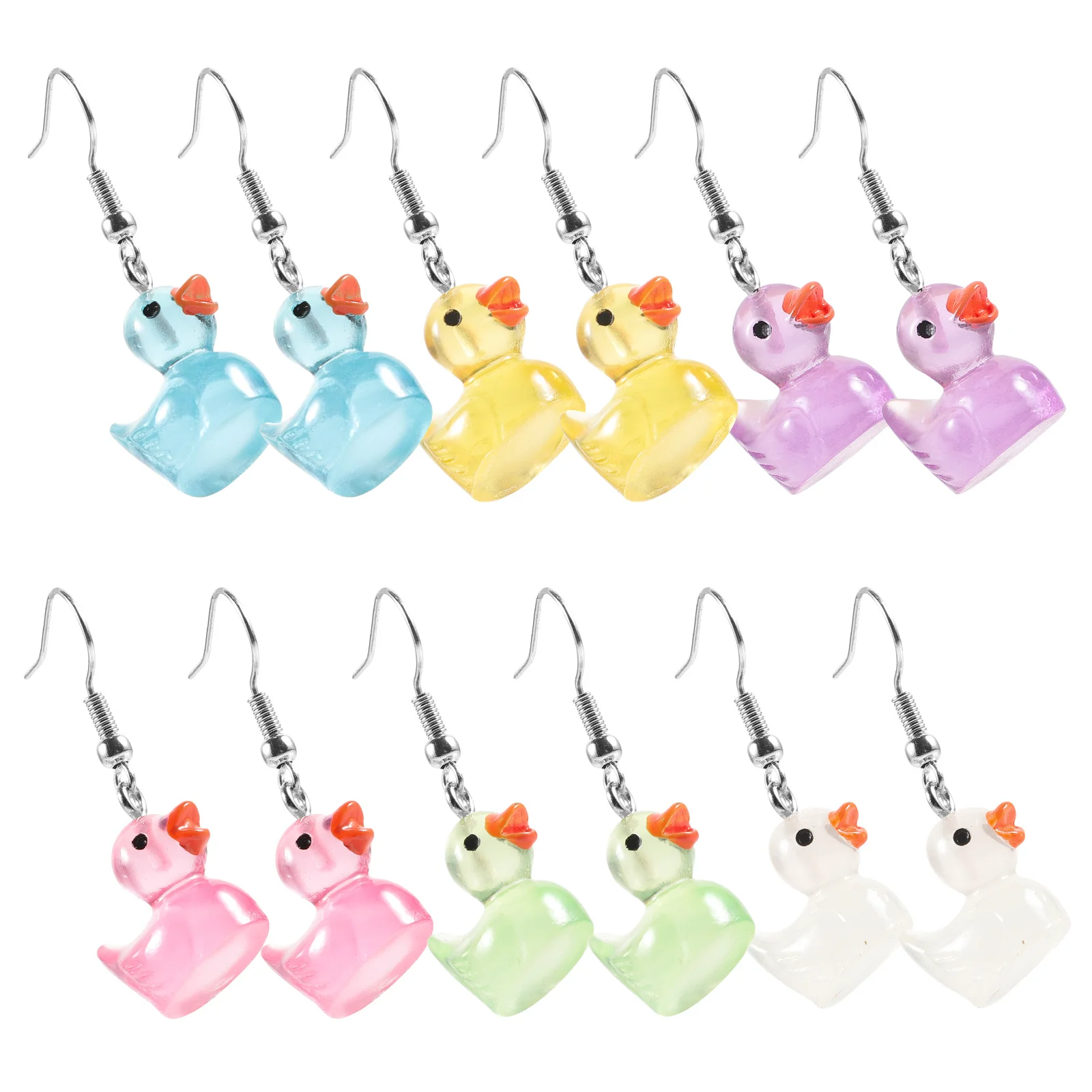 

1pcs Glow In The Dark Earrings For Women Cute Duck Dangle Hook Jewelry Lightweight Novelty Drop Earrings Fashion Statement