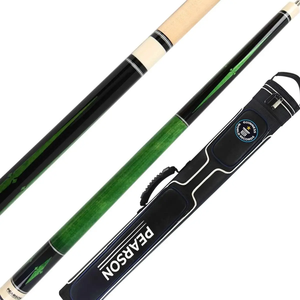 Cues PP-GRN Green Players Series Billiards Pool Cue Stick w/ 2Bx2S World Record Cue Case