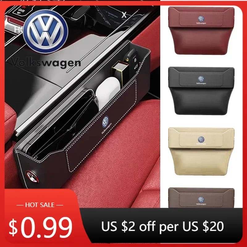 

Многофункциональный кожаный органайзер для зазора автомобильного сиденья Volkswagen (аксессуары для хранения) для Volkswagen VW Scirocco, Jetta, Beetle, Golf