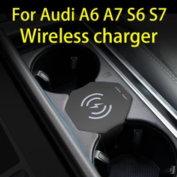 Wireless Charger For Audi A6 A7 S6 S7 C8  2019-2023 Cigarette Lighter Car Charger 15W Car Mobile Phone QI Fast Charging