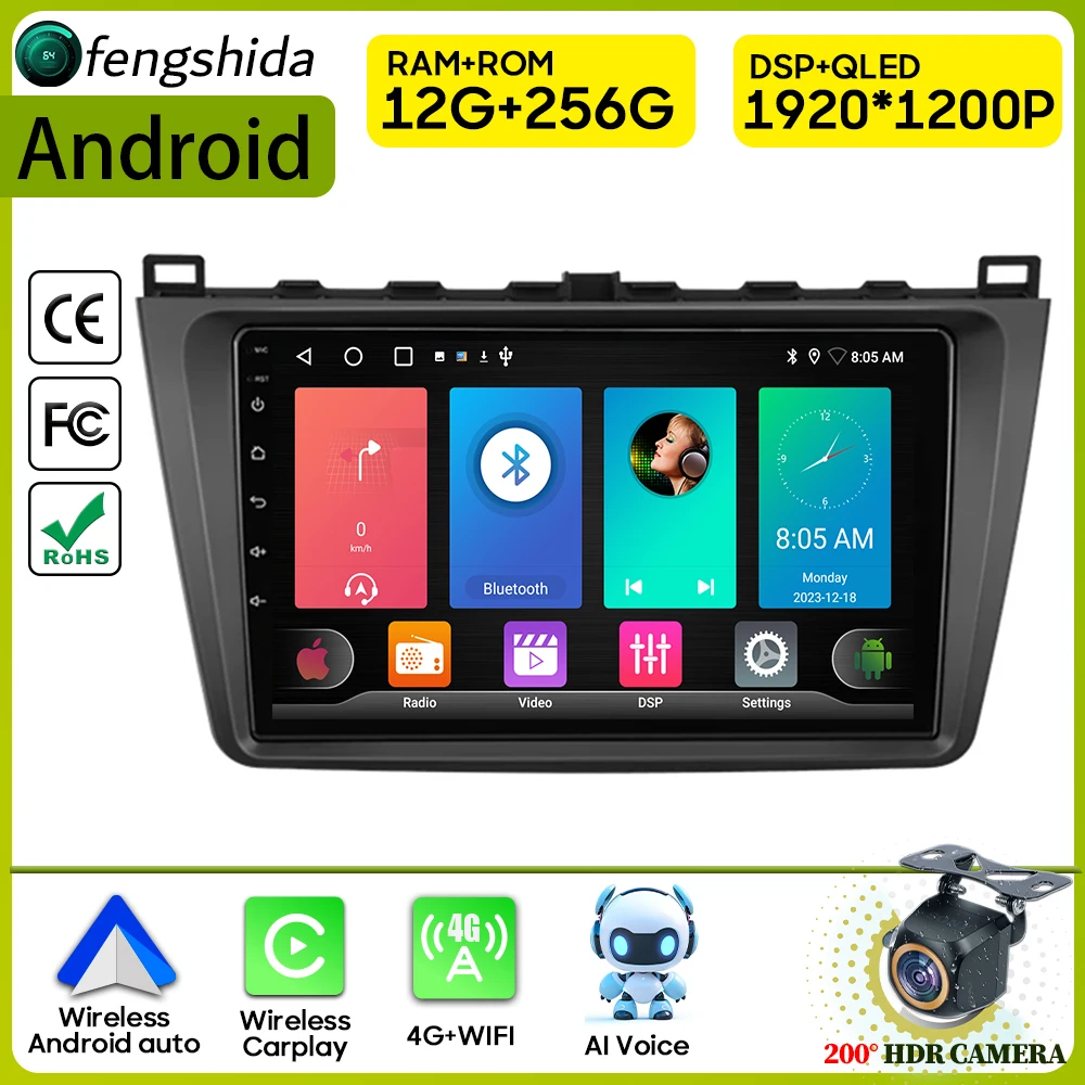 

Car Radio Carplay For Mazda 6 II GH 2007 - 2012 Navigation GPS Android Auto Stereo Autoradio 4G Wifi Multimedia Player No 2din