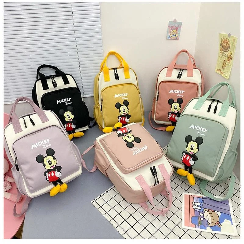 2023 Disney Anime Backpack Kawaii Mickey Schoolbag Fashionable Large Capacity Student Waterproof Travel Bags Maternity Package