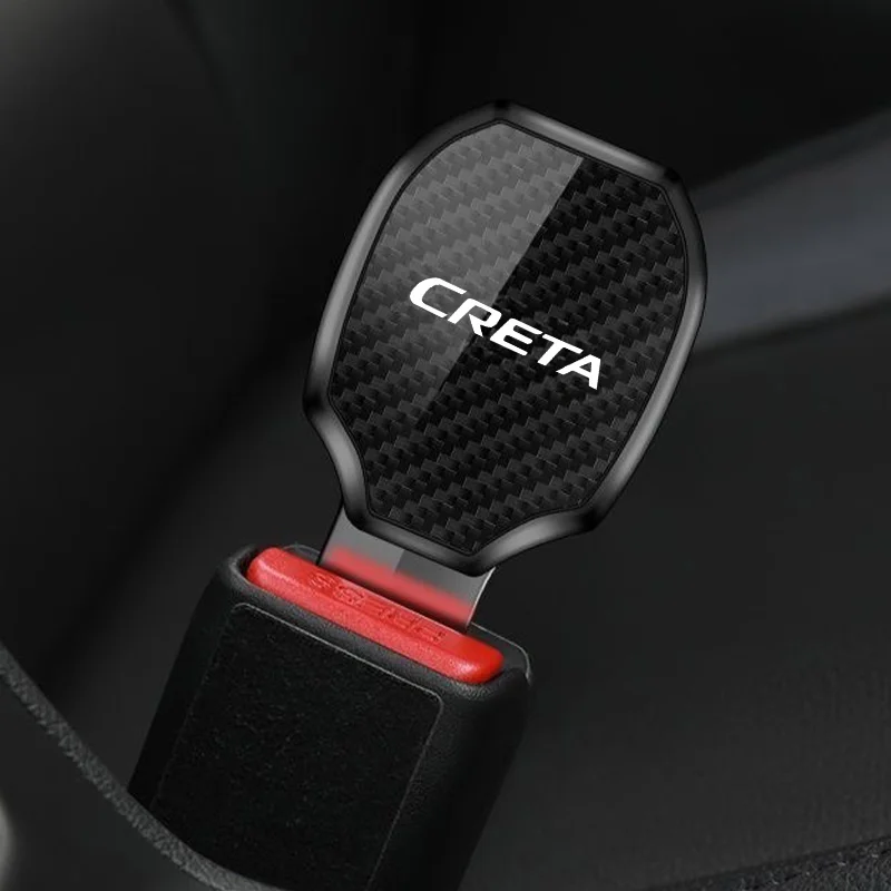

Car Seat Belt Clip Carbon Extender Lock Buckle Plug Car Accessories interior For Hyundai Creta 2012-2025 Support optional logo