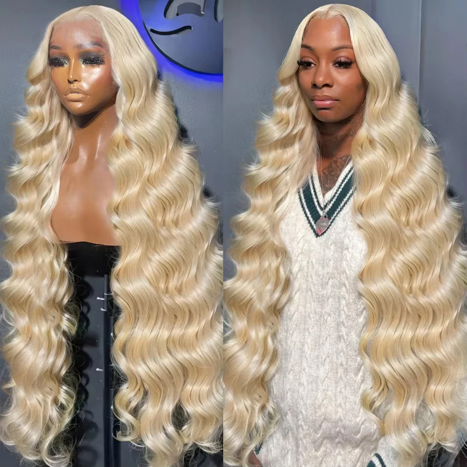

36 38 Inch 613 Honey Blonde Body Wave Wigs Human Hair Transparent 13x6 HD Lace Frontal Wigs Lace Frontal Wig For Black Women