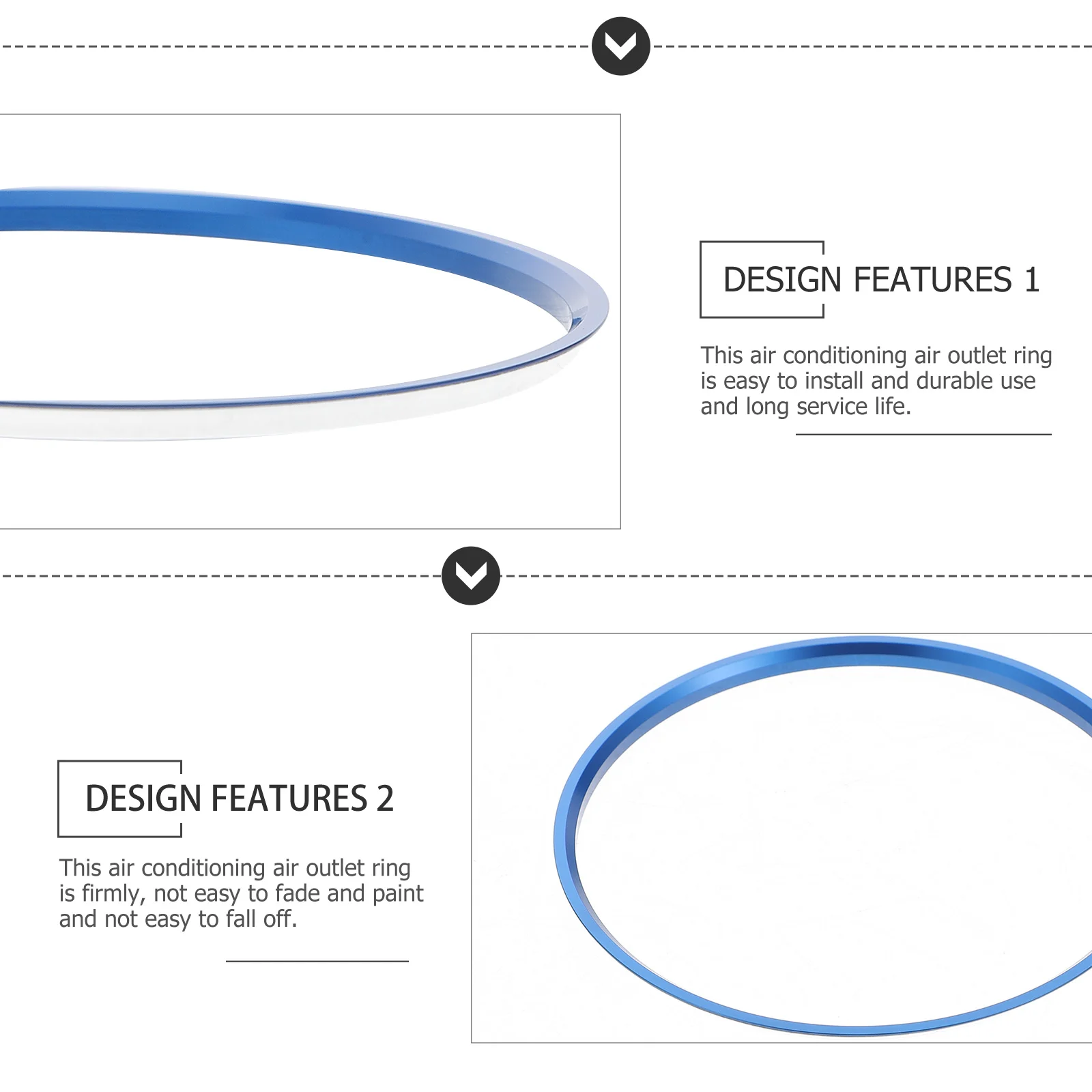 

5pcs Car Air Outlet Ring Aluminum Alloy Trim For Car Air Conditioning Vent Protection Durable Fashion Design Vehicle Engine